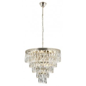 METAL AND CRYSTAL GOLD CHANDELIER 50 CM DIAMETER LOAD: 115 CM